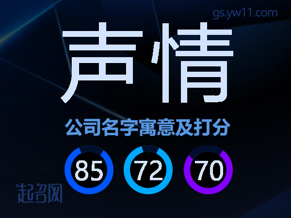 声情公司名字寓意及打分