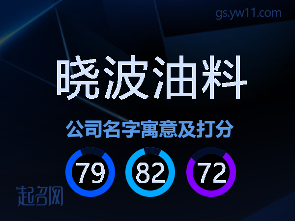 晓波油料公司名字寓意及打分
