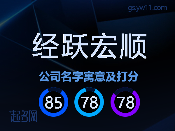 经跃宏顺公司名字寓意及打分