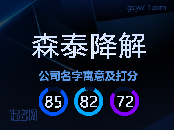 森泰降解公司名字寓意及打分
