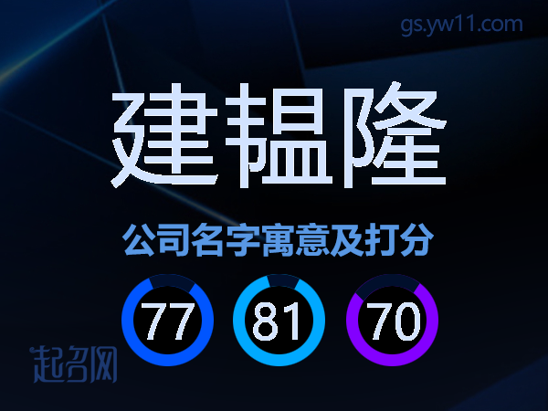建韫隆公司名字寓意及打分