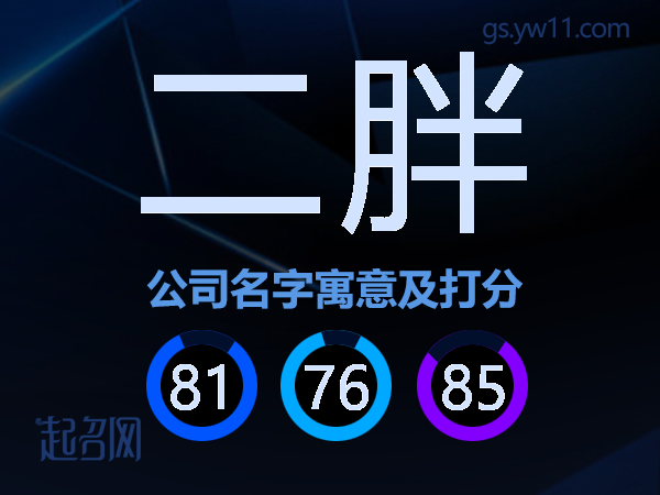 二胖公司名字寓意及打分