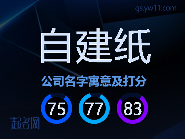 自建纸公司名字寓意及打分