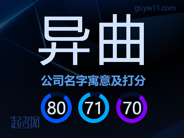 异曲公司名字寓意及打分
