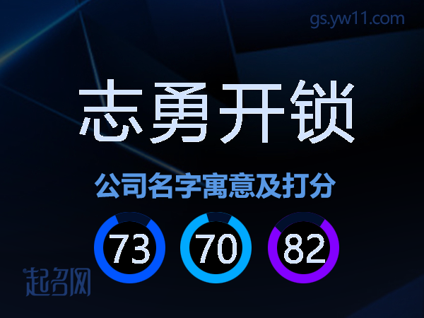 志勇开锁公司名字寓意及打分
