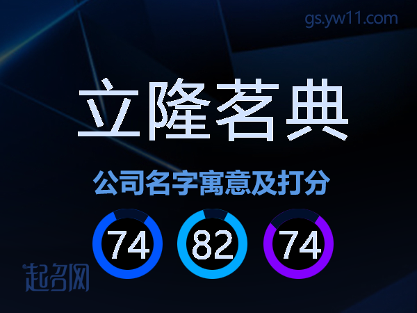 立隆茗典公司名字寓意及打分
