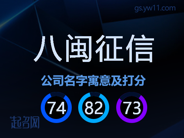八闽征信公司名字寓意及打分