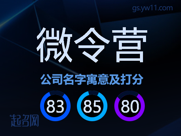 微令营公司名字寓意及打分