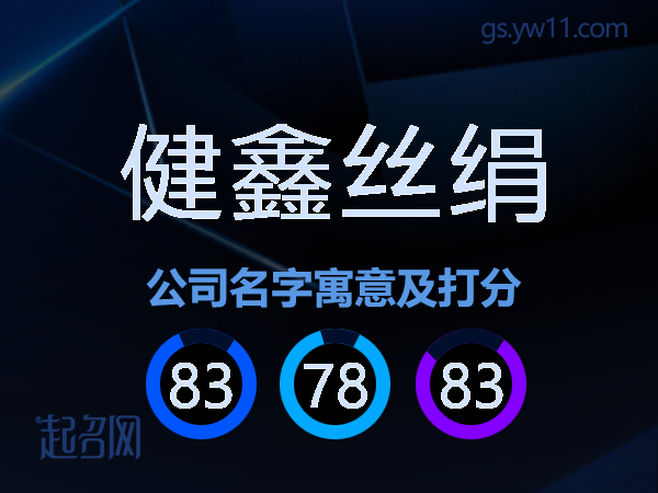 健鑫丝绢公司名字寓意及打分