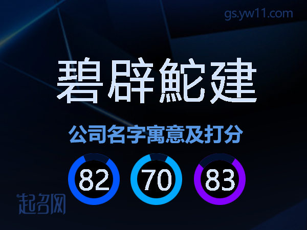 碧辟鮀建公司名字寓意及打分