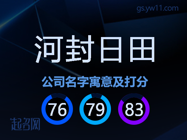 河封日田公司名字寓意及打分