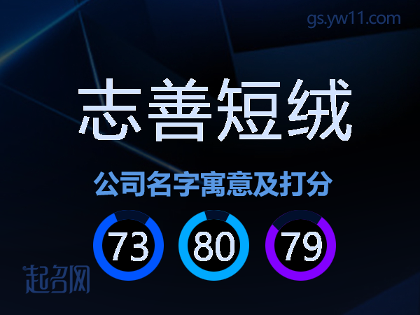 志善短绒公司名字寓意及打分