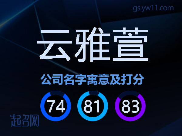 云雅萱公司名字寓意及打分