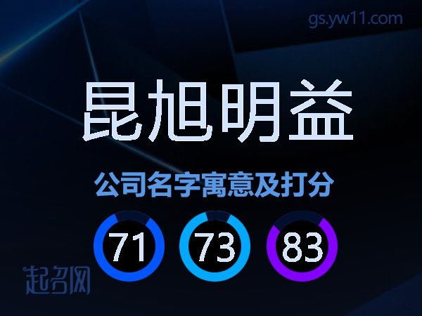 昆旭明益公司名字寓意及打分