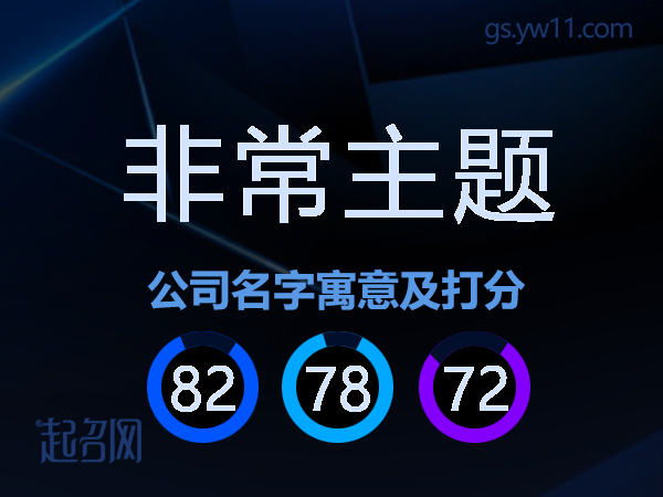 非常主题公司名字寓意及打分