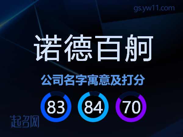 诺德百舸公司名字寓意及打分