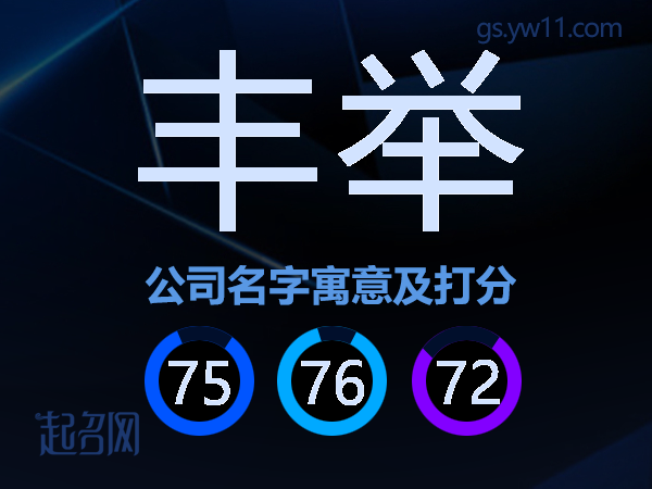 丰举公司名字寓意及打分