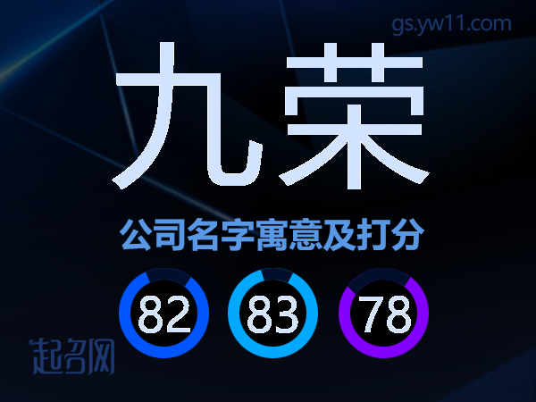 九荣公司名字寓意及打分