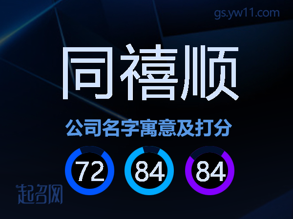 同禧顺公司名字寓意及打分