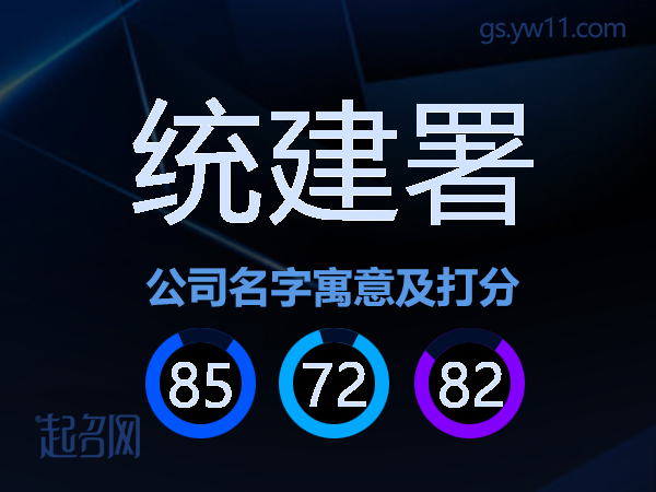 统建署公司名字寓意及打分
