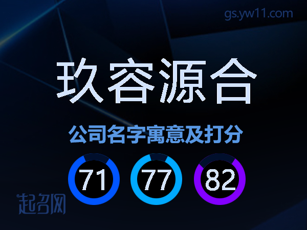 玖容源合公司名字寓意及打分