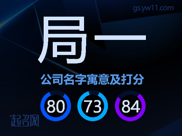 局一公司名字寓意及打分