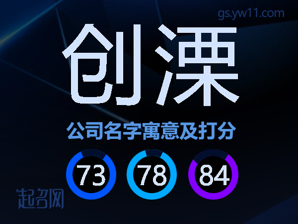 创溧公司名字寓意及打分