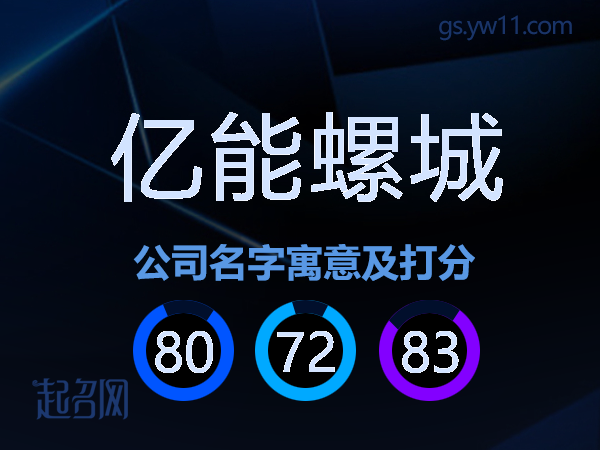 亿能螺城公司名字寓意及打分