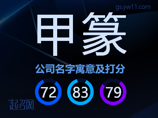 甲篆公司名字寓意及打分