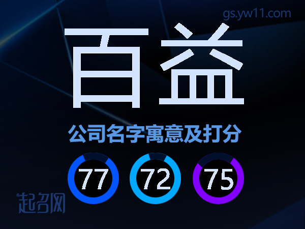 百益公司名字寓意及打分