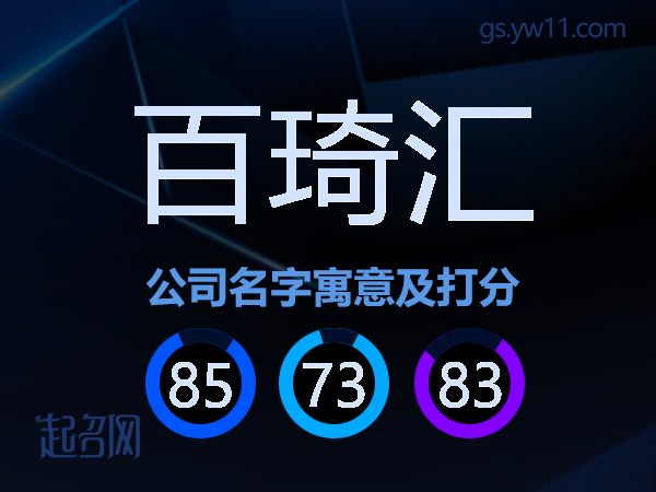 百琦汇公司名字寓意及打分