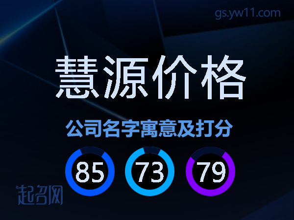 慧源价格公司名字寓意及打分