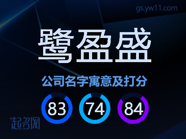 鹭盈盛公司名字寓意及打分