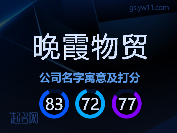 晚霞物贸公司名字寓意及打分