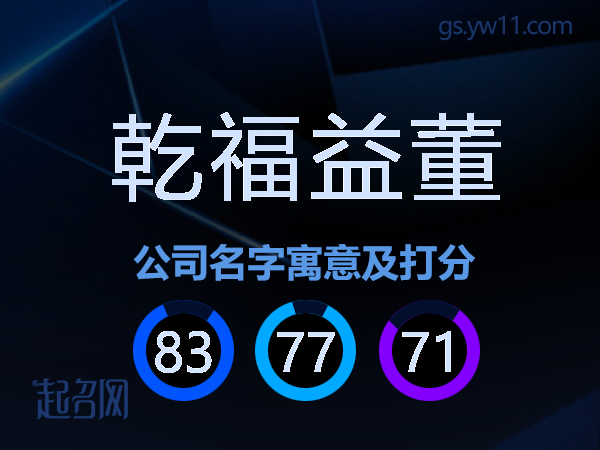 乾福益董公司名字寓意及打分