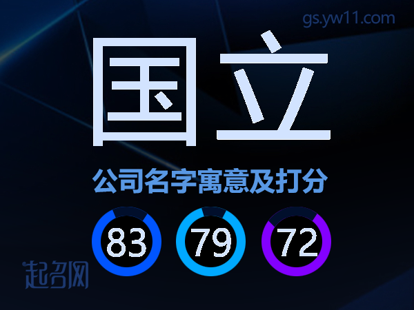 国立公司名字寓意及打分