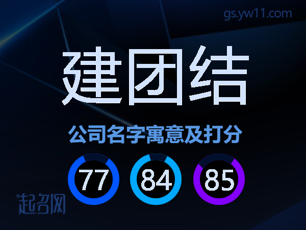 建团结公司名字寓意及打分