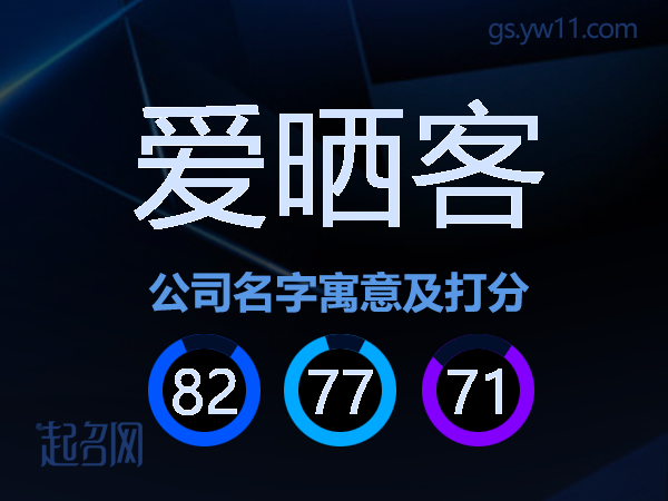 爱晒客公司名字寓意及打分
