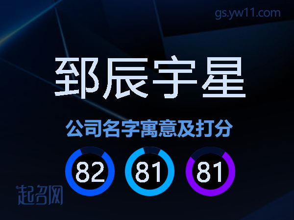 郅辰宇星公司名字寓意及打分
