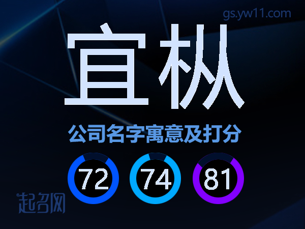 宜枞公司名字寓意及打分