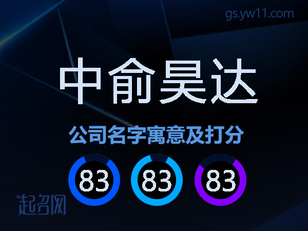 中俞昊达公司名字寓意及打分