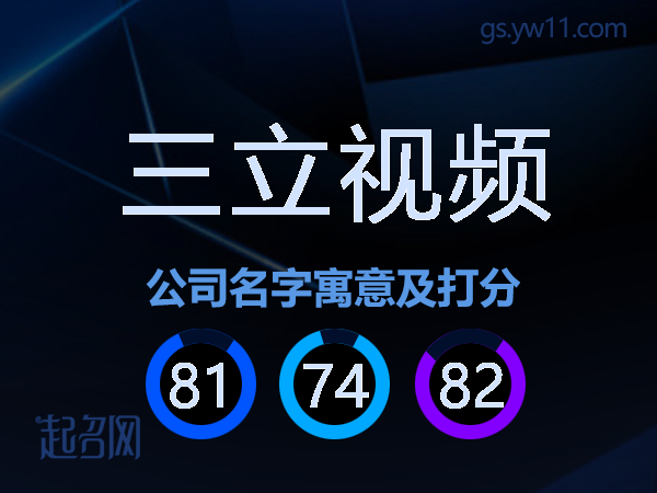三立视频公司名字寓意及打分