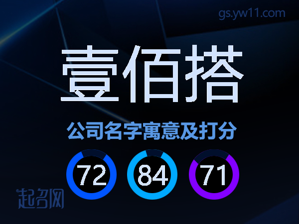 壹佰搭公司名字寓意及打分