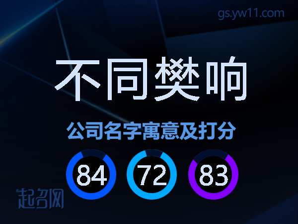 不同樊响公司名字寓意及打分