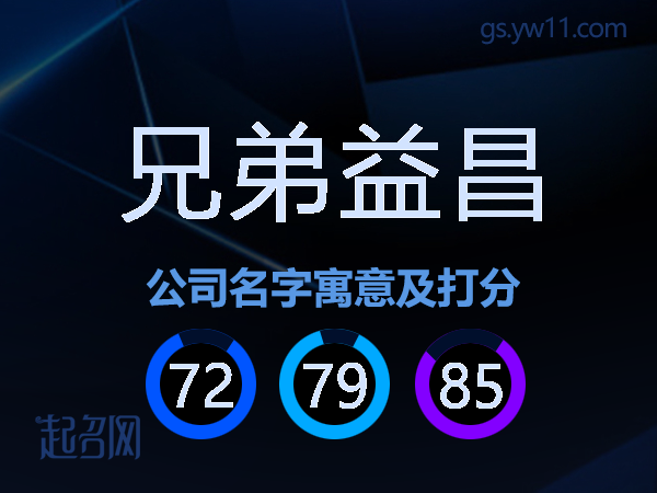 兄弟益昌公司名字寓意及打分
