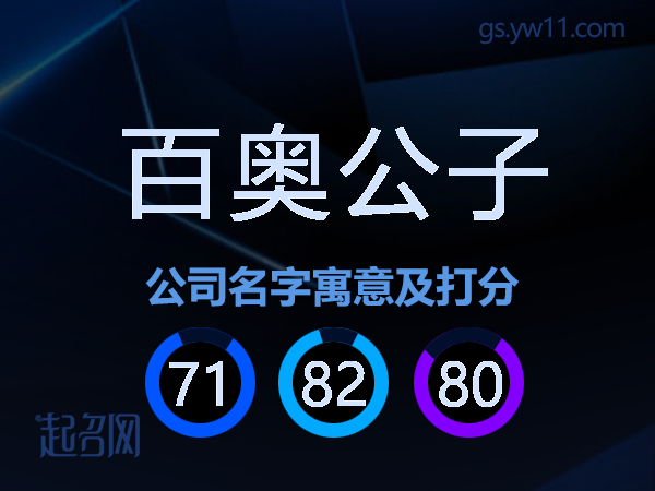 百奥公子公司名字寓意及打分