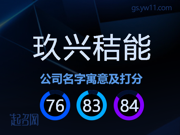 玖兴秸能公司名字寓意及打分