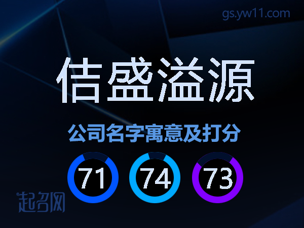 佶盛溢源公司名字寓意及打分