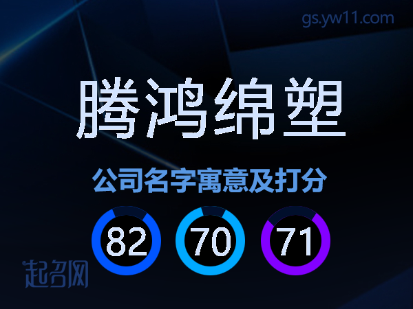 腾鸿绵塑公司名字寓意及打分