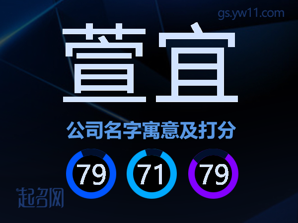 萱宜公司名字寓意及打分